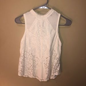 Girl’s pretty lace and crochet tank top